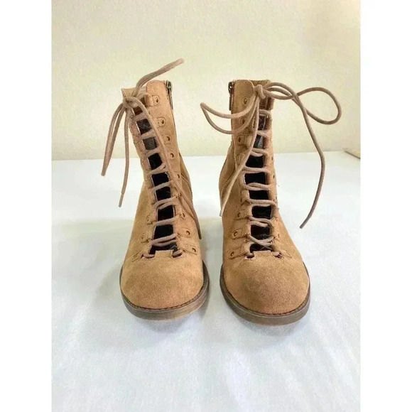 Billabong Womens March To The Sea Combat Boots Brown Zipper Lace Up 6 - Picture 4 of 10